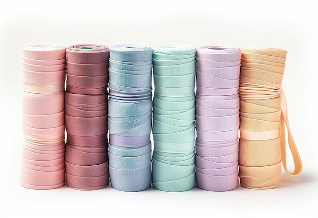 Kolorowe nici ułożone na stole